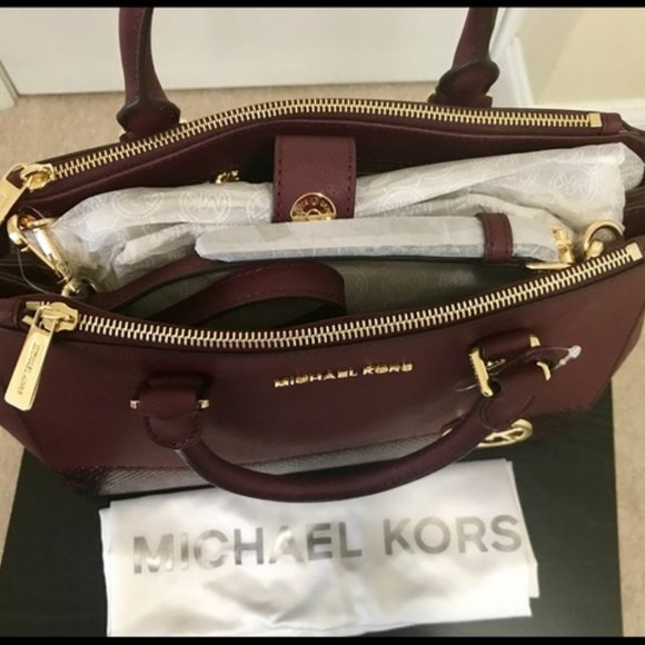 Michael Kors Sutton Colorblock Python Med Satchel - Picture 5 of 6